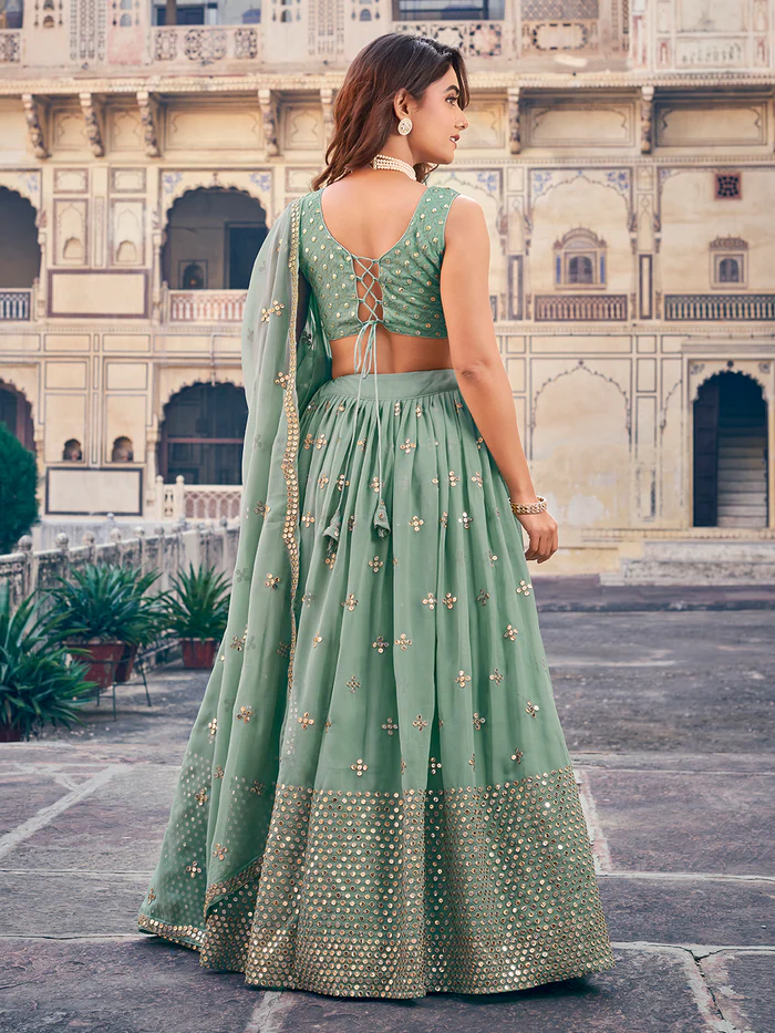 Premium Party Wear Georgette Lehenga with 7-MM Sequin Work