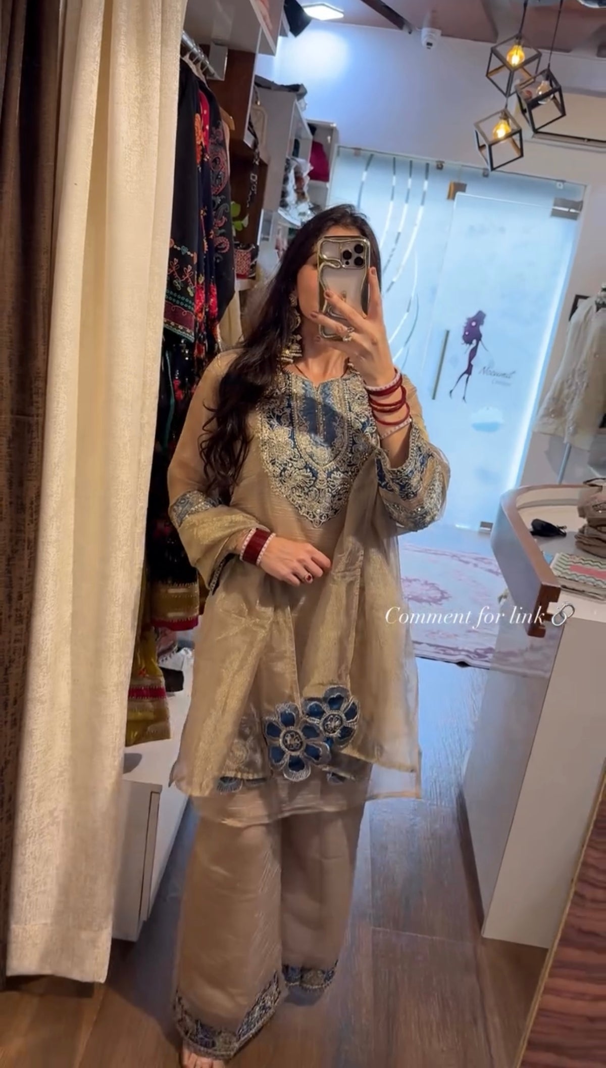 Designer Salsa Silk Embroidered Ethnic Set