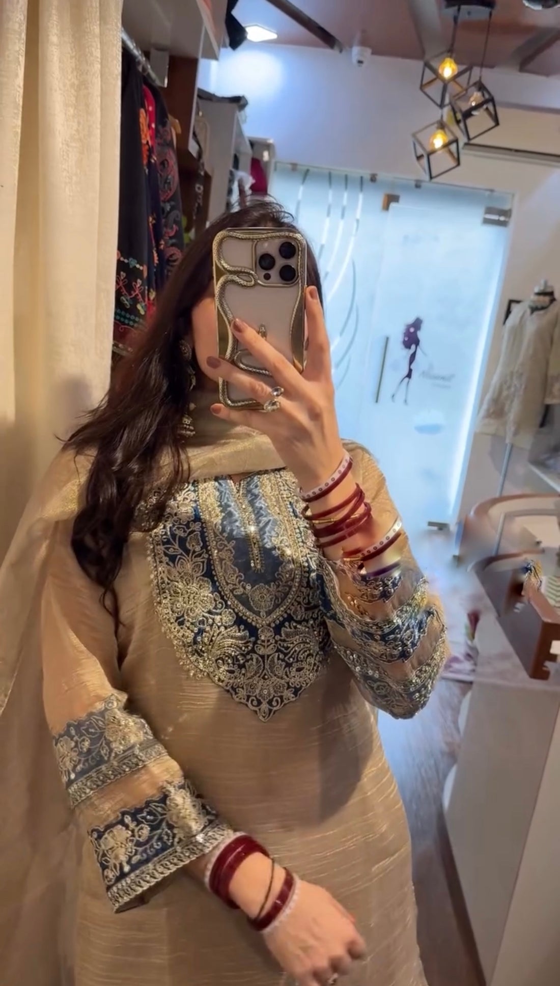 Designer Salsa Silk Embroidered Ethnic Set