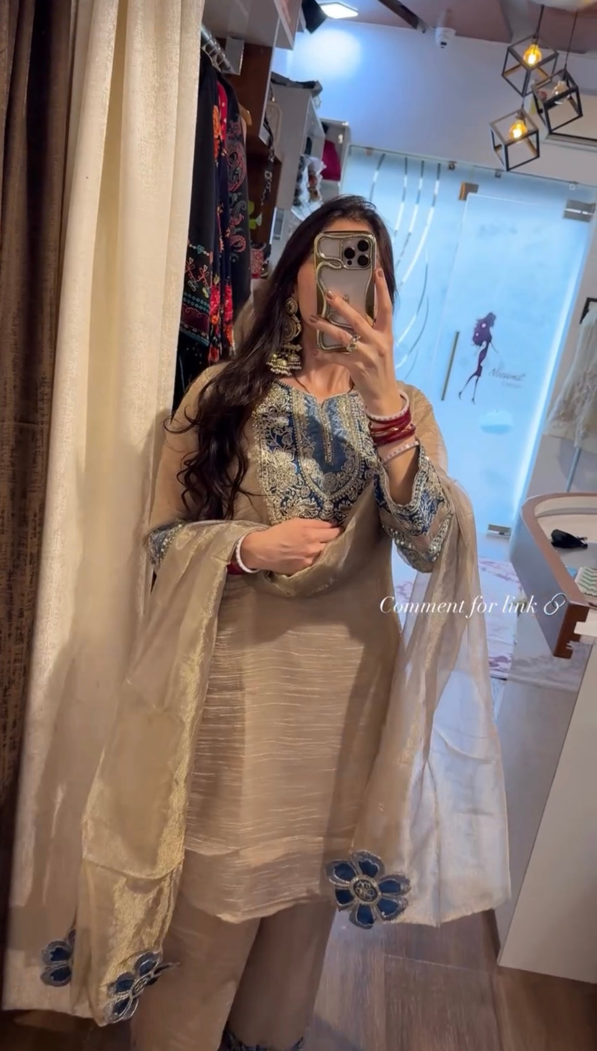 Designer Salsa Silk Embroidered Ethnic Set