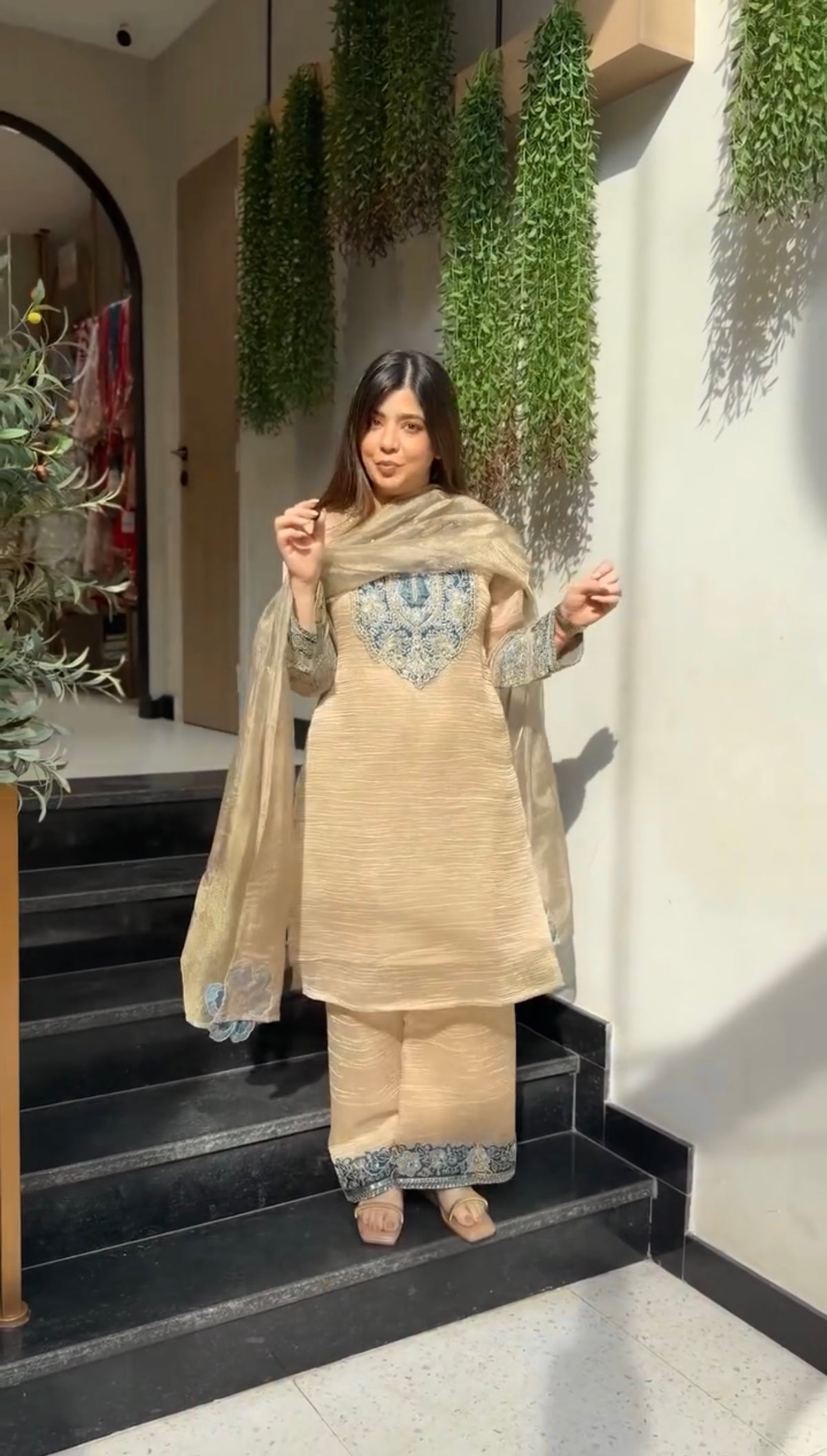 Designer Salsa Silk Embroidered Ethnic Set