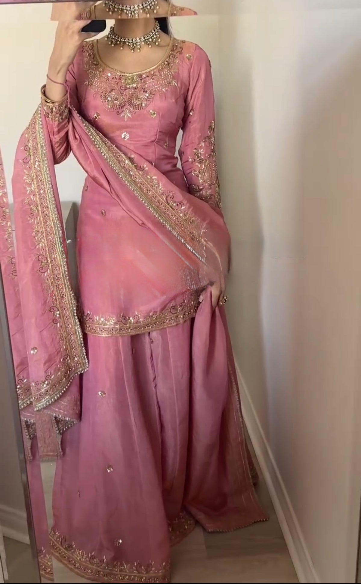 Designer Party Wear Look Top-Plazzo and Dupatta Set With Heavy Embroidery Work