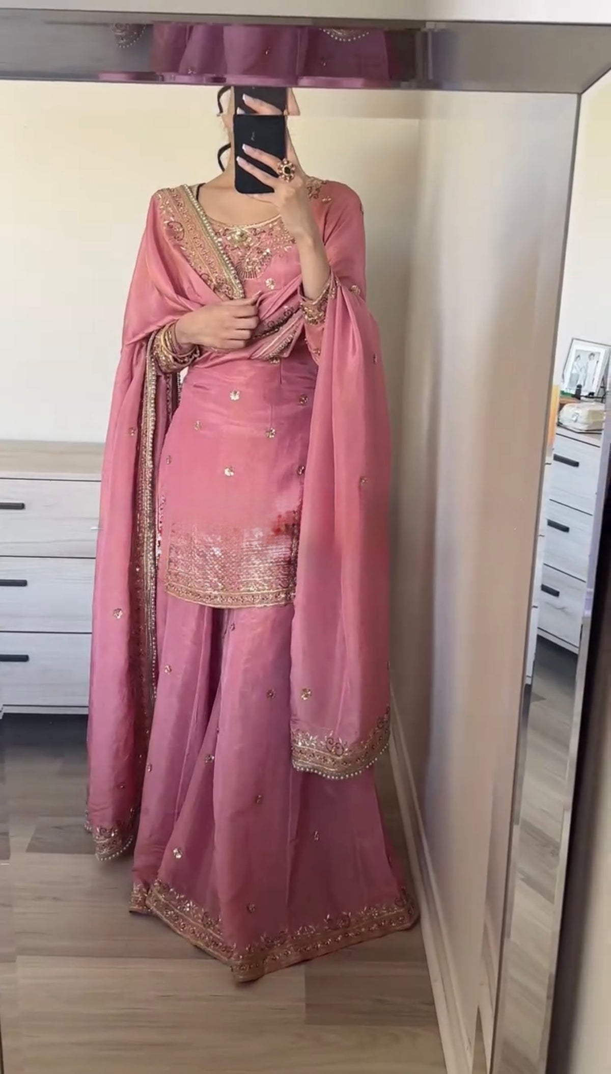 Designer Party Wear Look Top-Plazzo and Dupatta Set With Heavy Embroidery Work