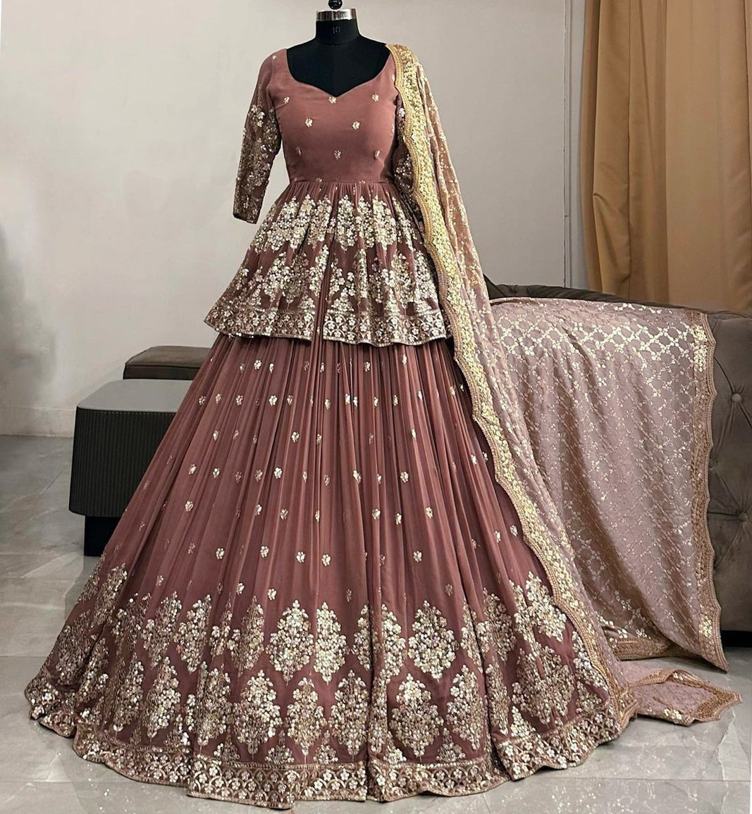 Elegant Embroidered Sequence Designer Kediya Set