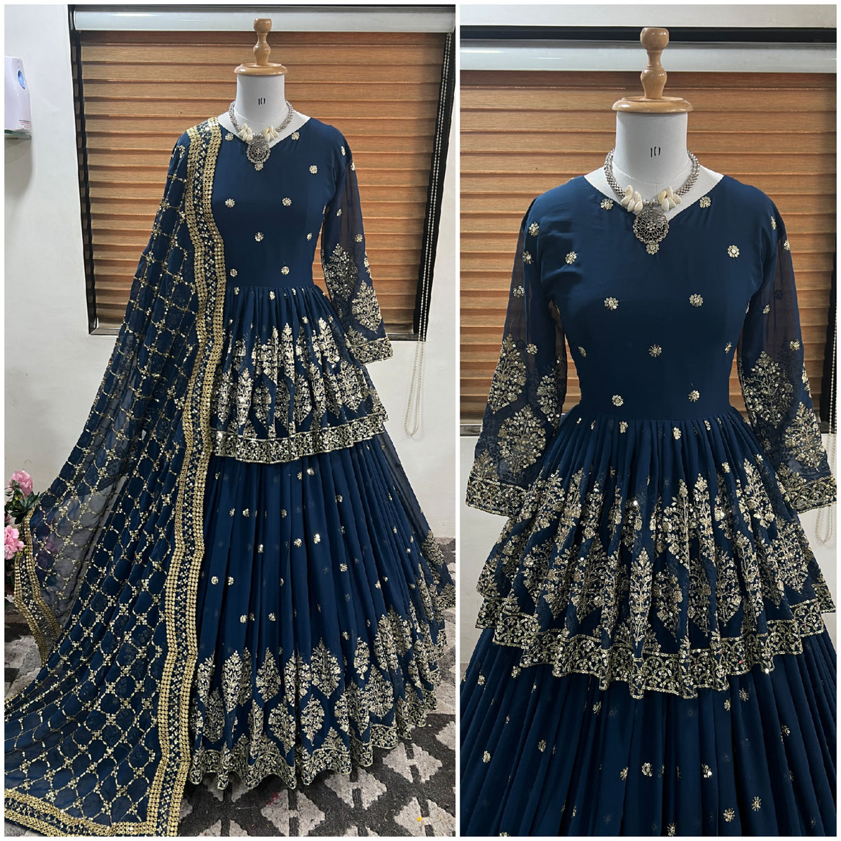 Elegant Embroidered Sequence Designer Kediya Set