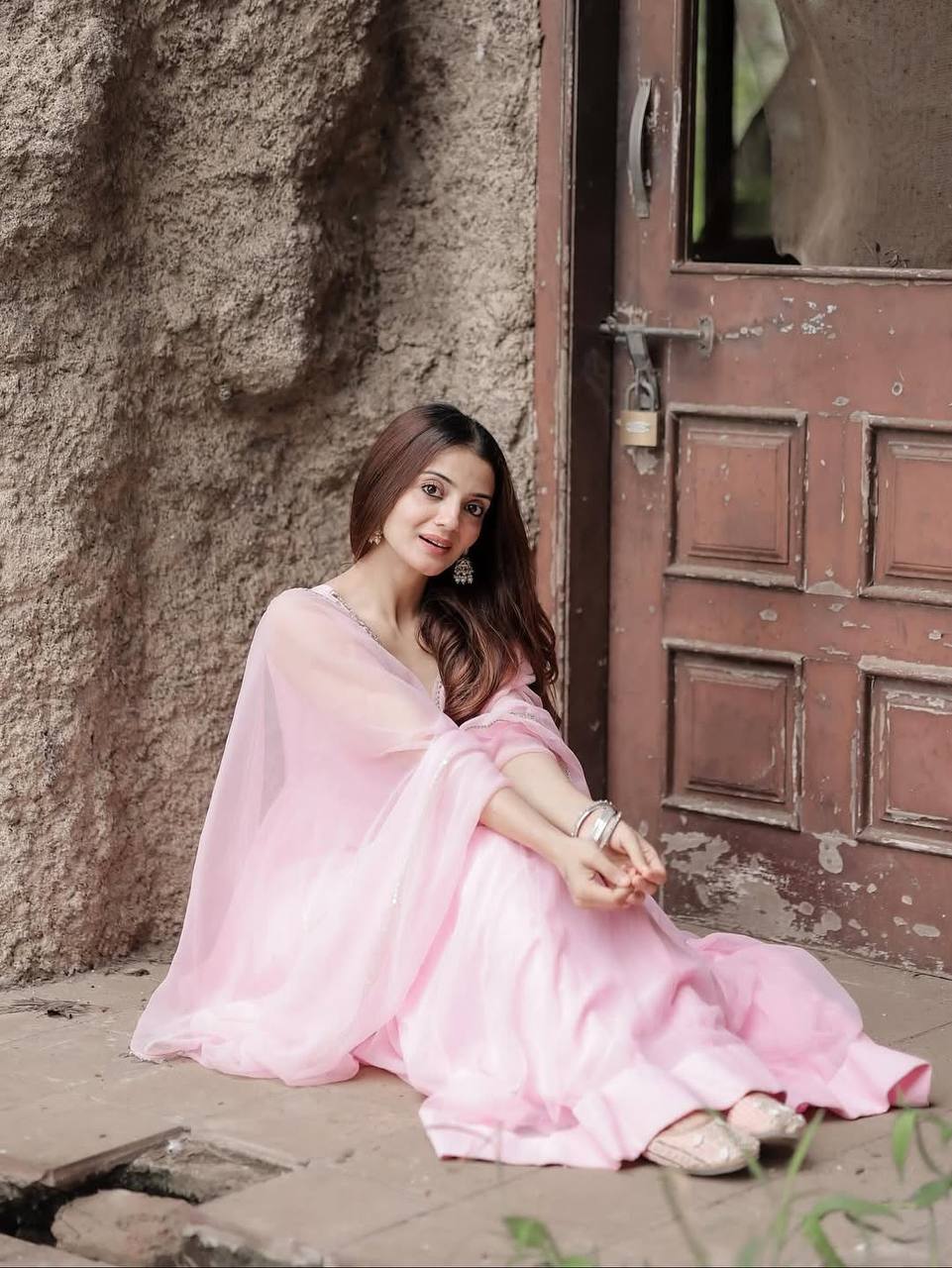 Festive Glam Zari Embroidered Anarkali With Real Mirror Work