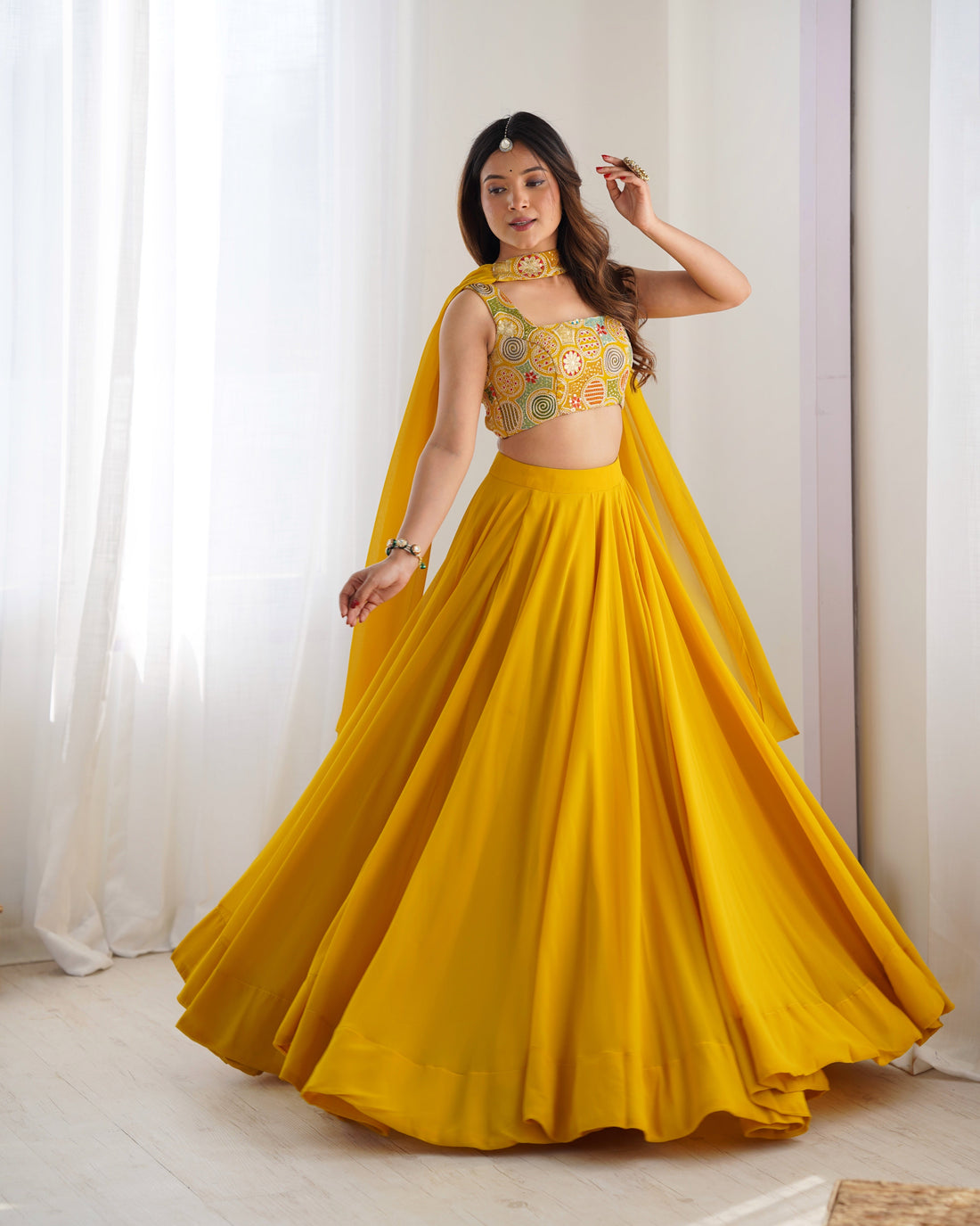 Elegant Ready to wear Anarkali Suit for Women | Designer Bandhej Work Ethnic Wear