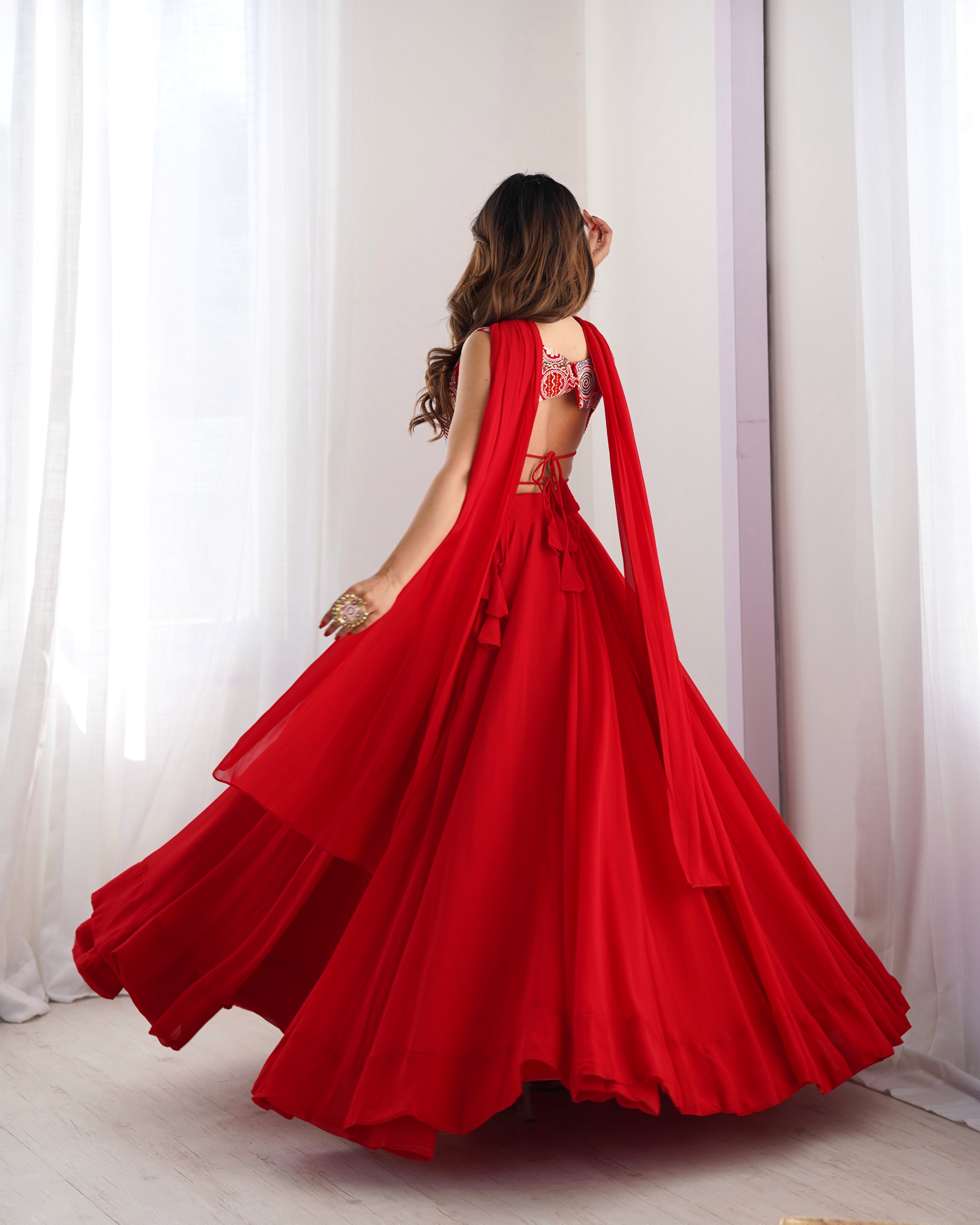 Elegant Ready to wear Anarkali Suit for Women | Designer Bandhej Work Ethnic Wear