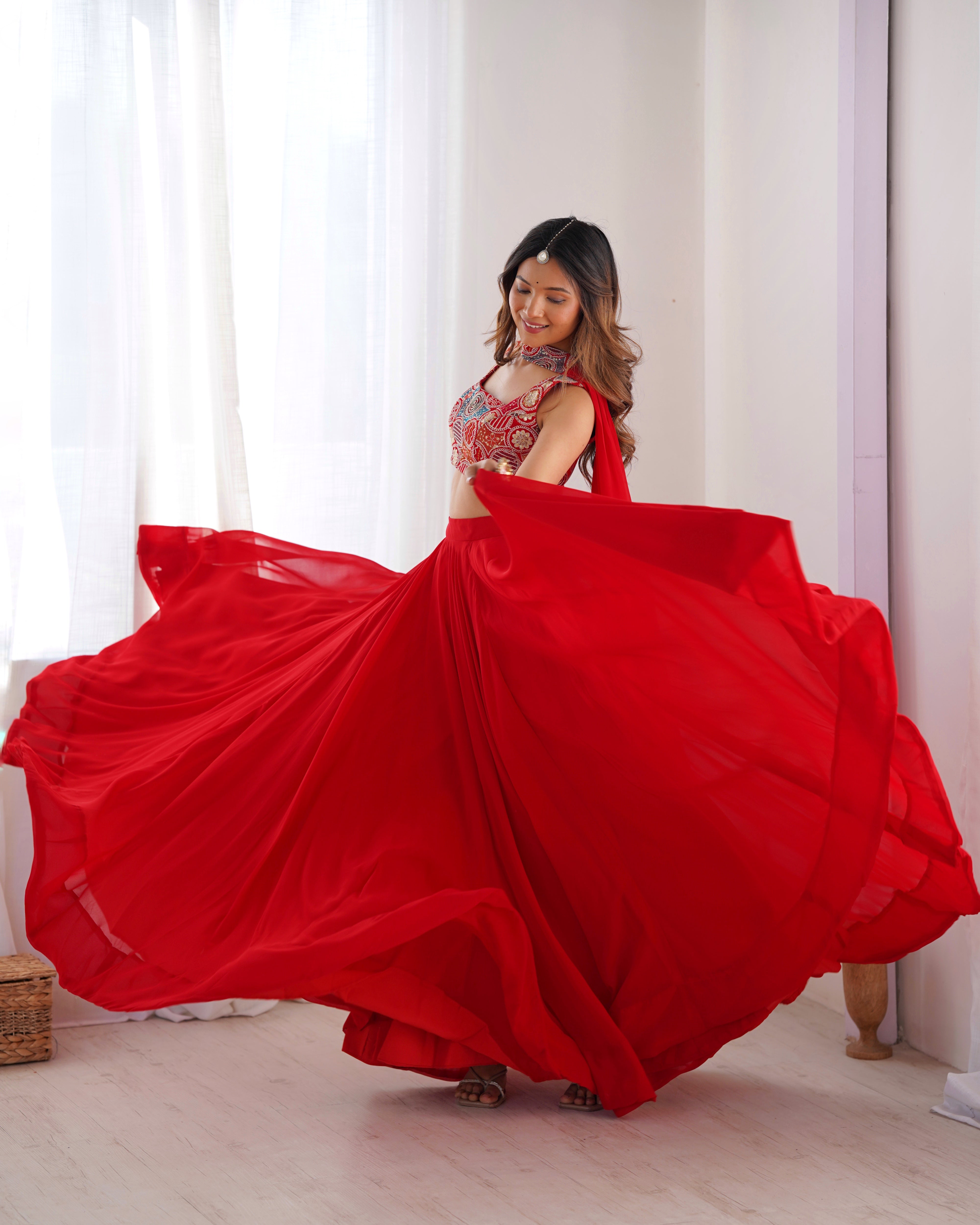 Elegant Ready to wear Anarkali Suit for Women | Designer Bandhej Work Ethnic Wear
