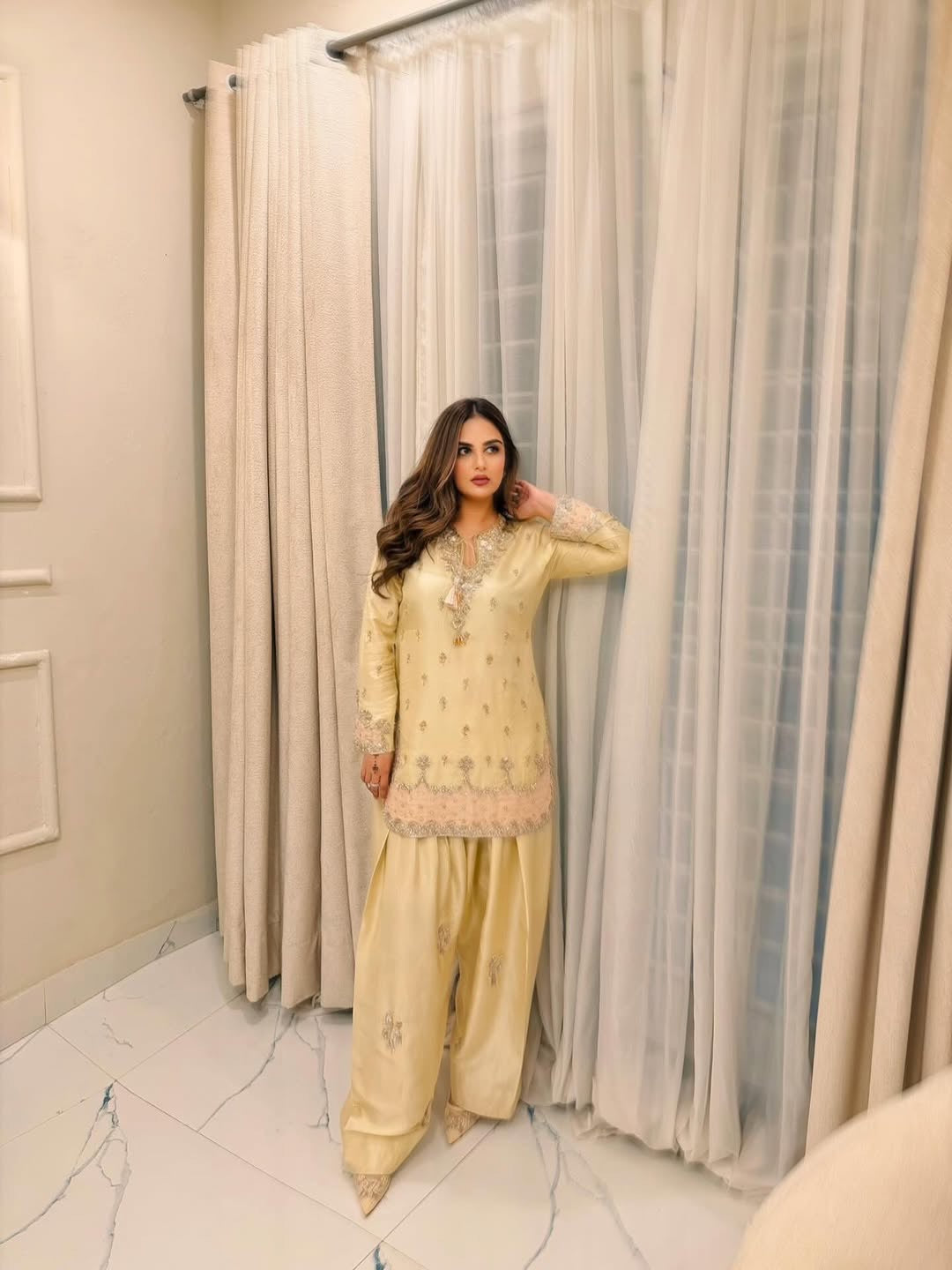 Pure Japan Satin Silk Ready to Wear Farshi Palazzo Suit Set with Digital Print Organza Dupatta