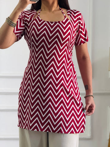 Multi-Wear Tunic Bold Red Chevron - Adjustable Fit