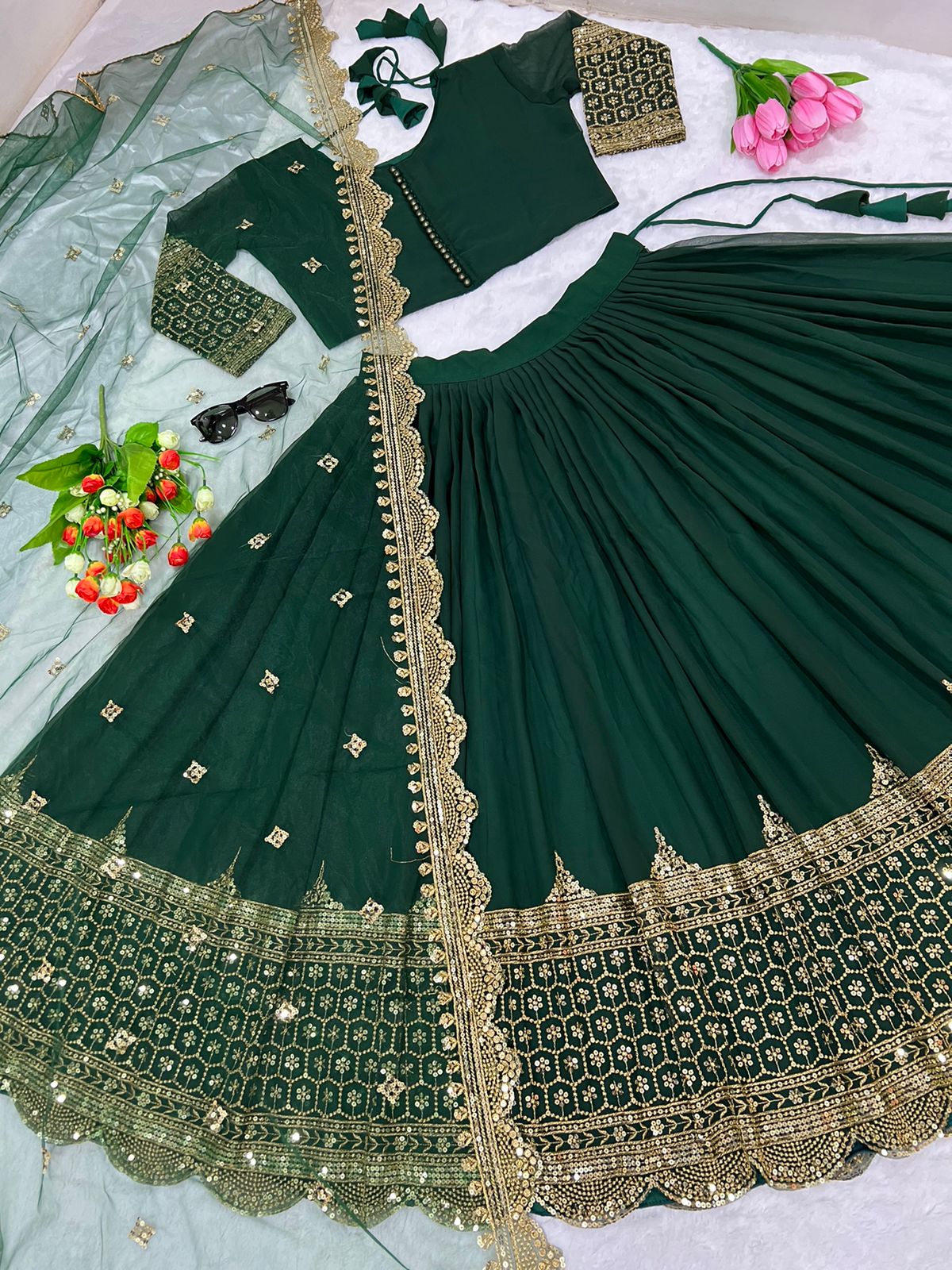 Festive Glam Embroidered Lehenga Collection