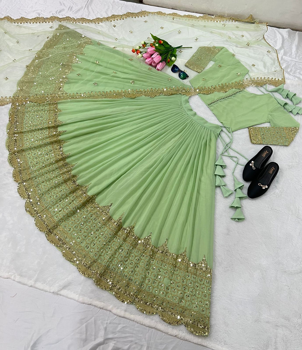 Festive Glam Embroidered Lehenga Collection