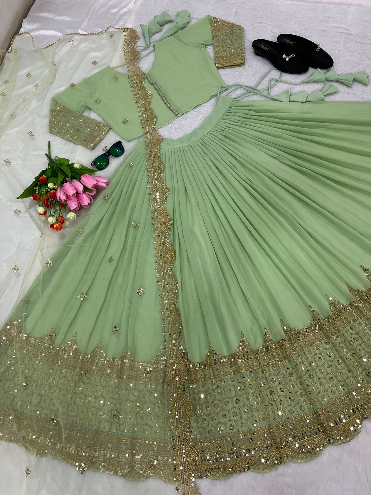 Festive Glam Embroidered Lehenga Collection