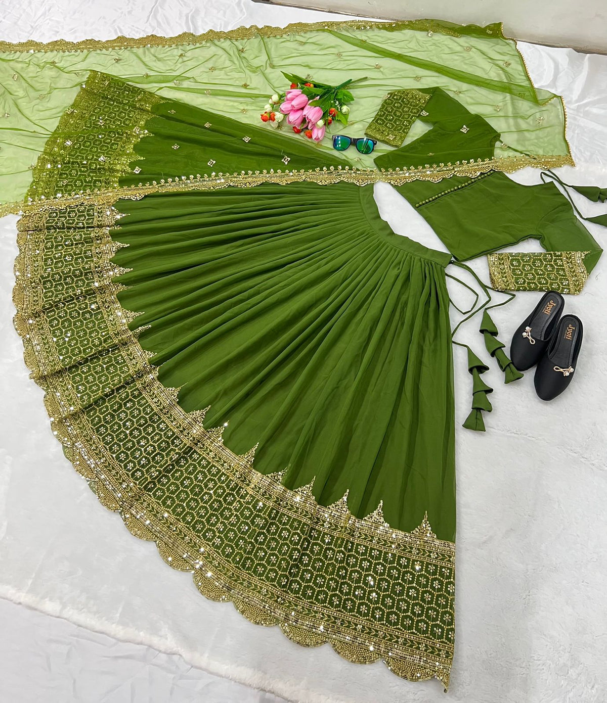 Festive Glam Embroidered Lehenga Collection
