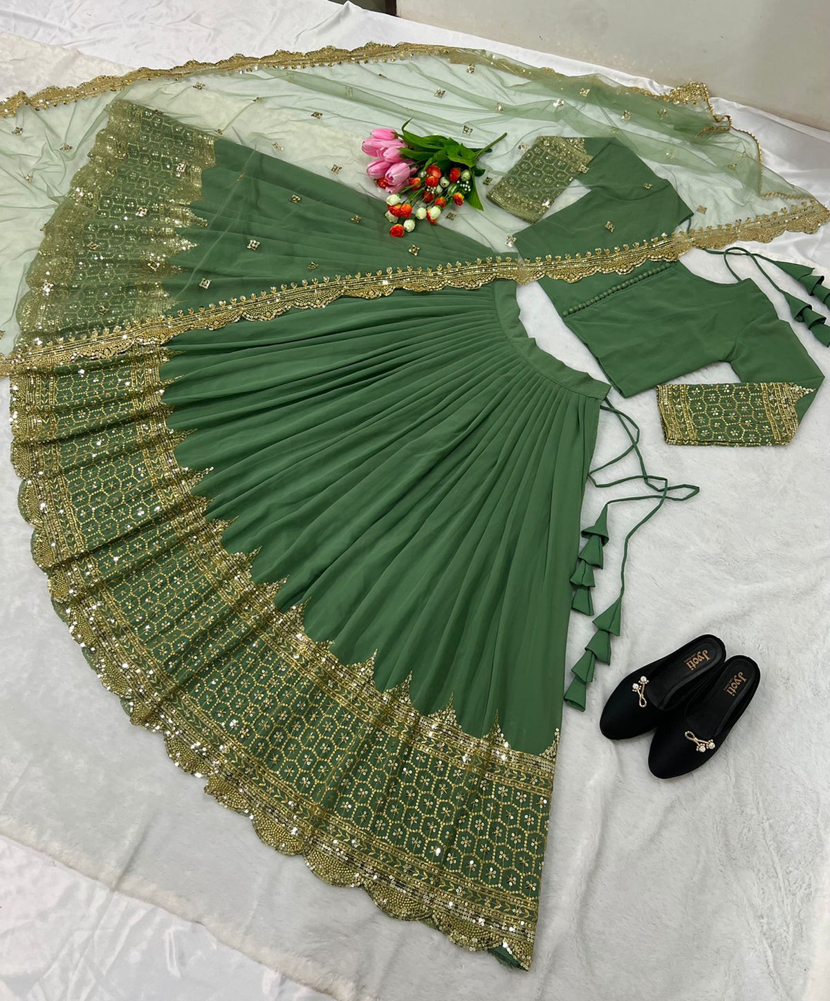 Festive Glam Embroidered Lehenga Collection