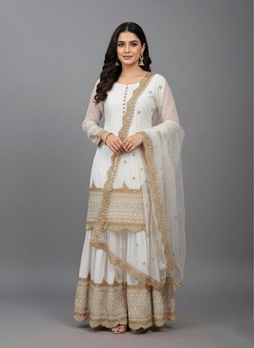 Premium Embroidered Party Wear Sharara Set
