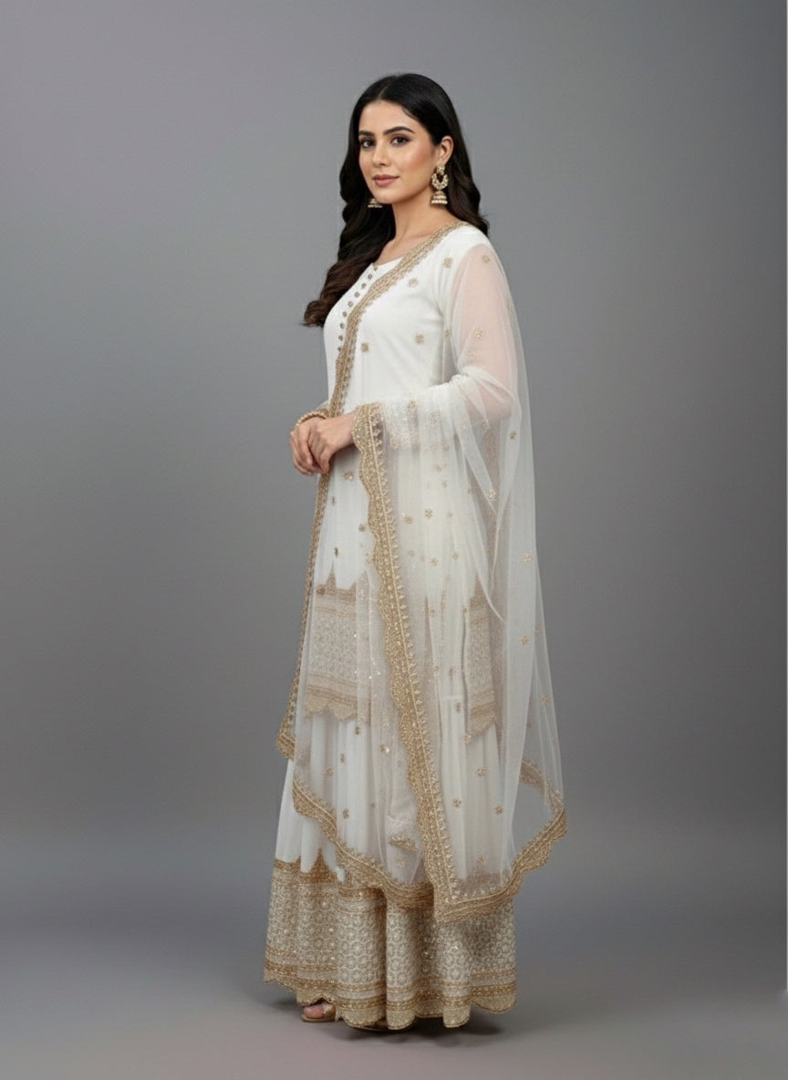 Premium Embroidered Party Wear Sharara Set