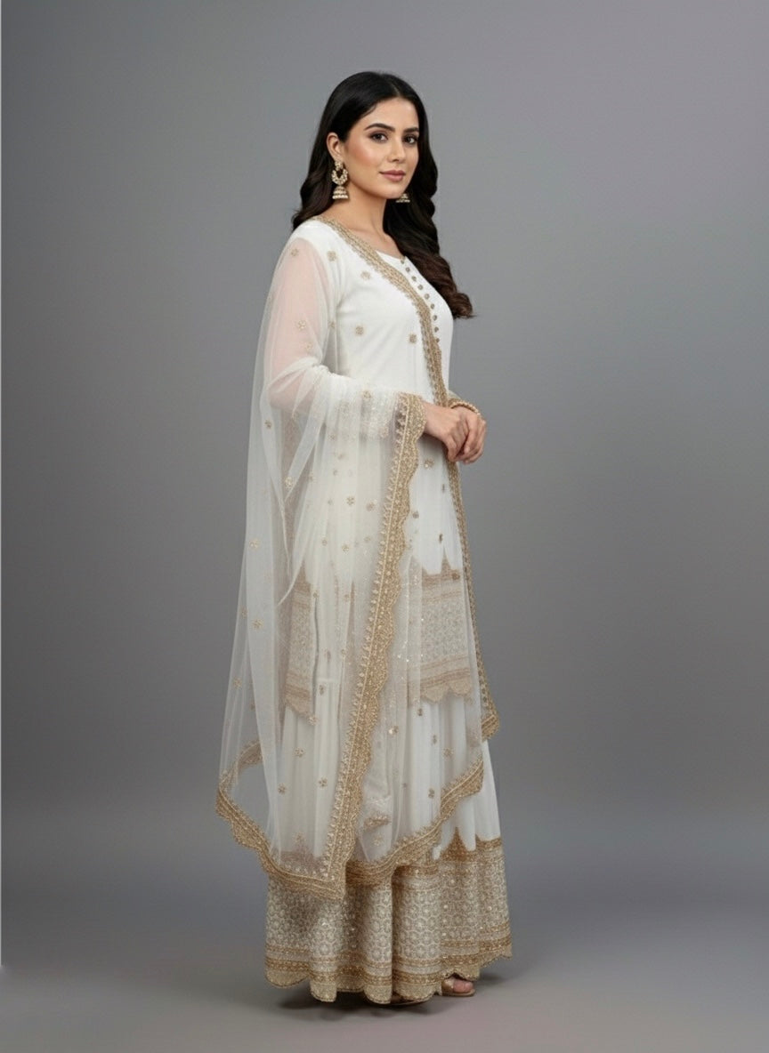Premium Embroidered Party Wear Sharara Set