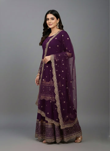 Premium Embroidered Party Wear Sharara Set