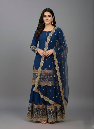 Premium Embroidered Party Wear Sharara Set