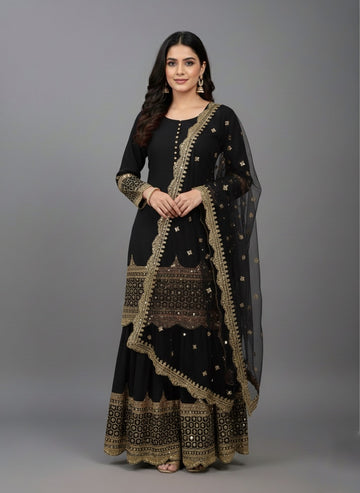 Premium Embroidered Party Wear Sharara Set