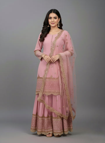 Premium Embroidered Party Wear Sharara Set