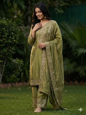 Royal Embroidered Fendy Silk – Festive Glam