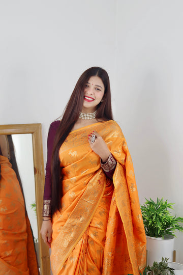 Pure Banarasi Silk With Zari Weaving