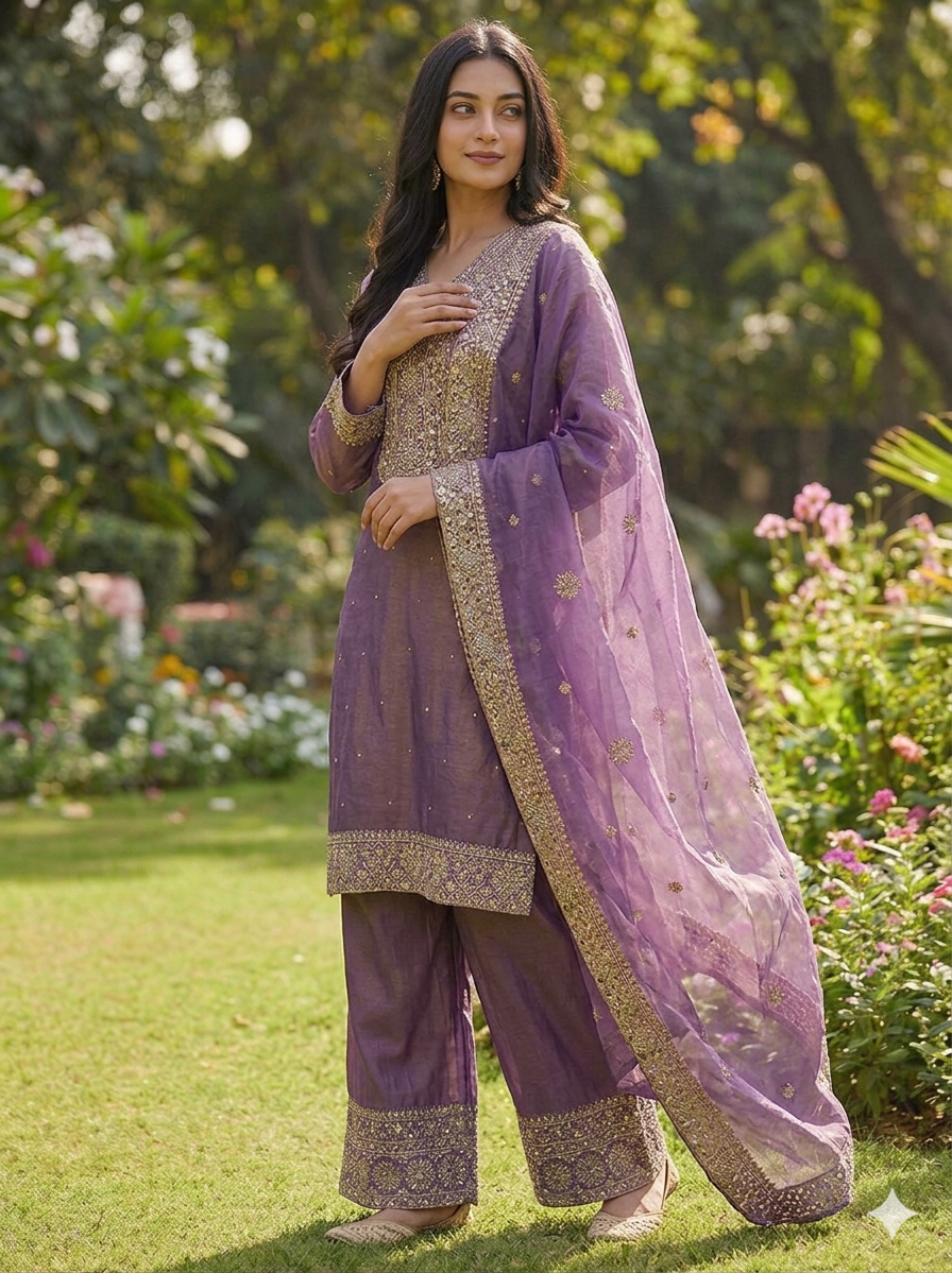 Royal Embroidered Fendy Silk – Festive Glam