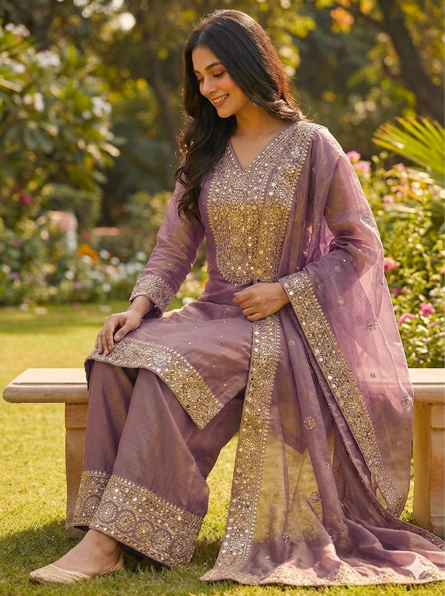 Royal Embroidered Fendy Silk – Festive Glam