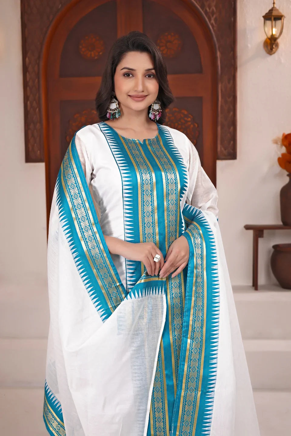 Pure Kanchi Cotton Kurti With Duppata