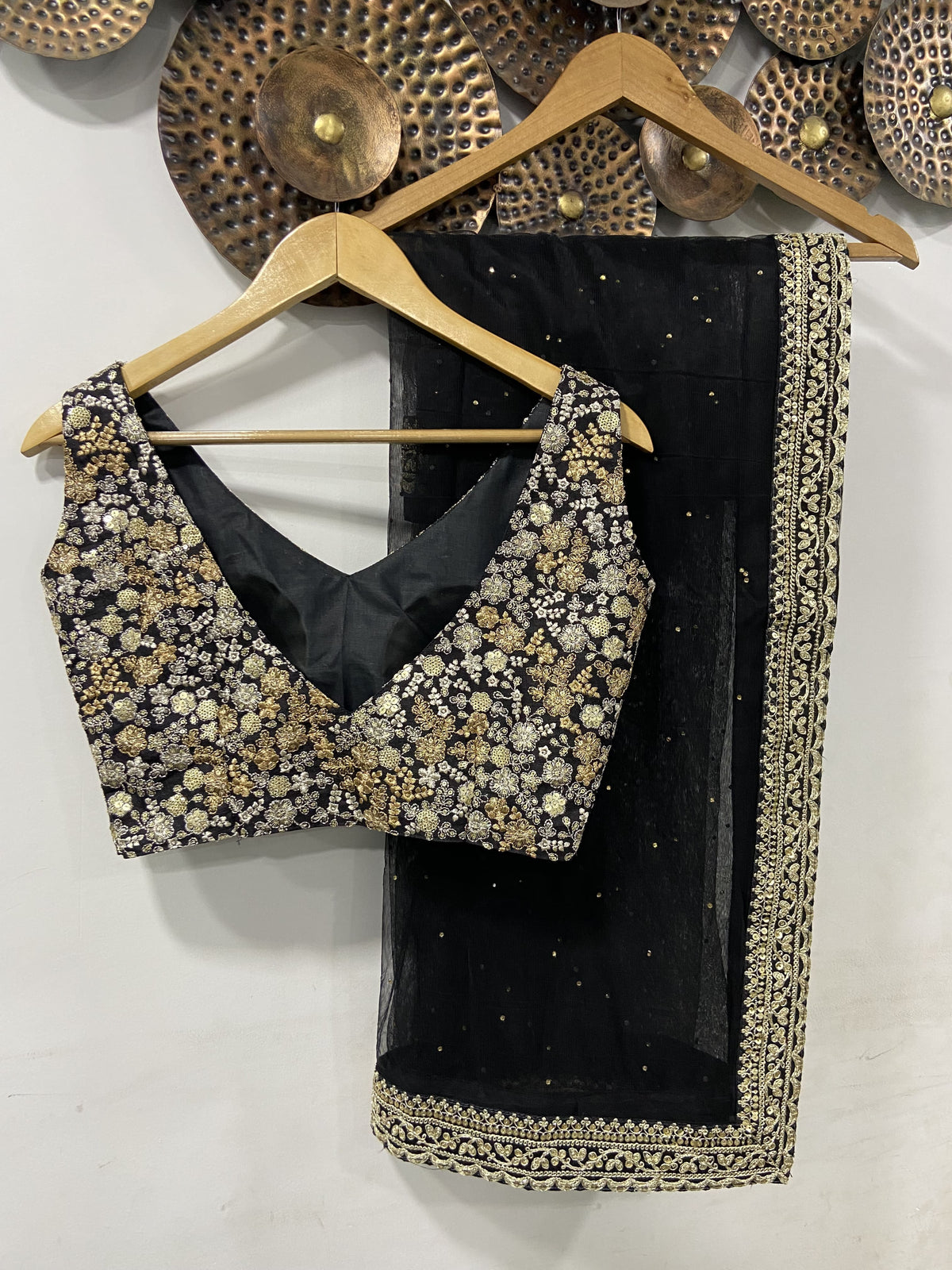 Premium Black Soft Net Lehenga Set with Sequin & Zari Work