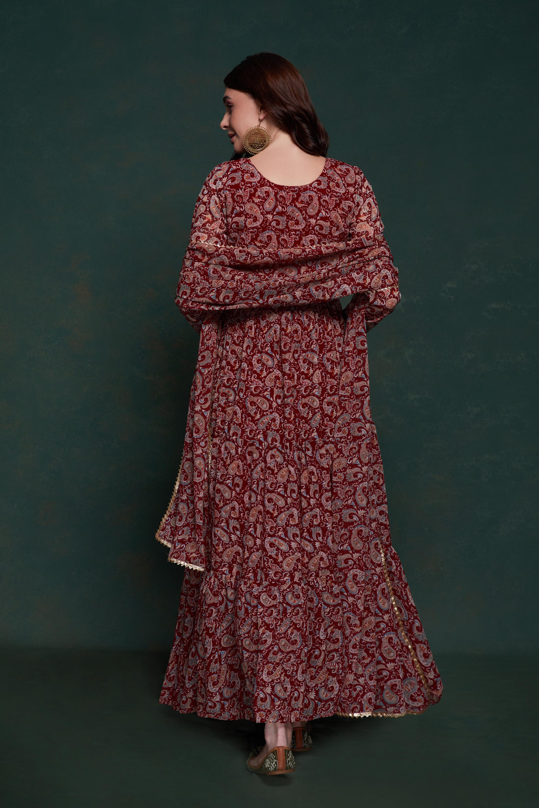 Exclusive Designer Kalamkari Printed Gown with Dupatta