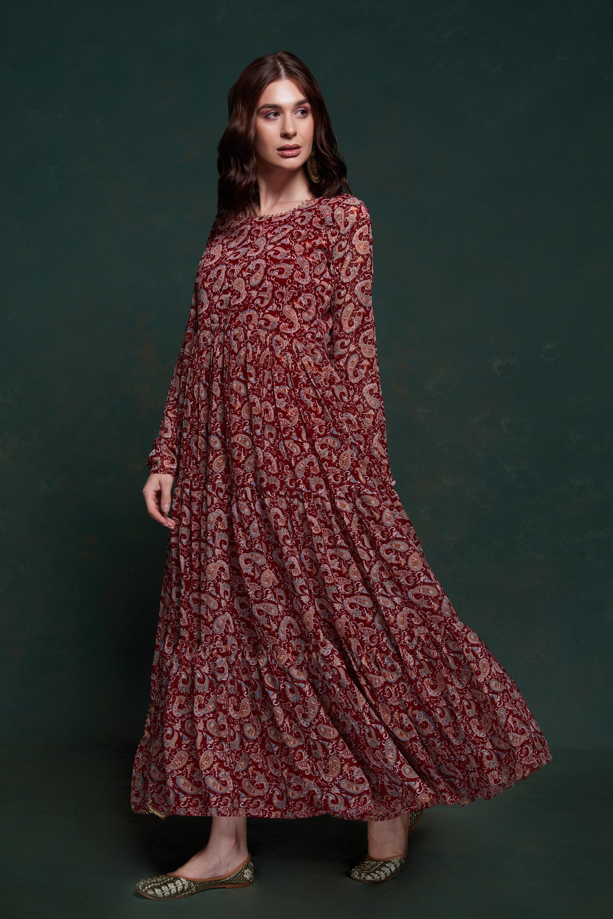 Exclusive Designer Kalamkari Printed Gown with Dupatta