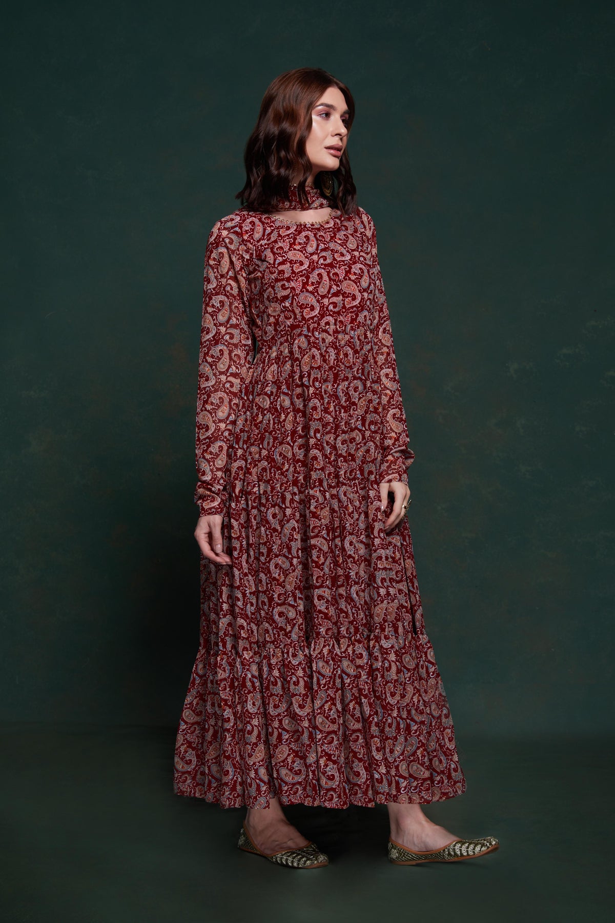 Exclusive Designer Kalamkari Printed Gown with Dupatta