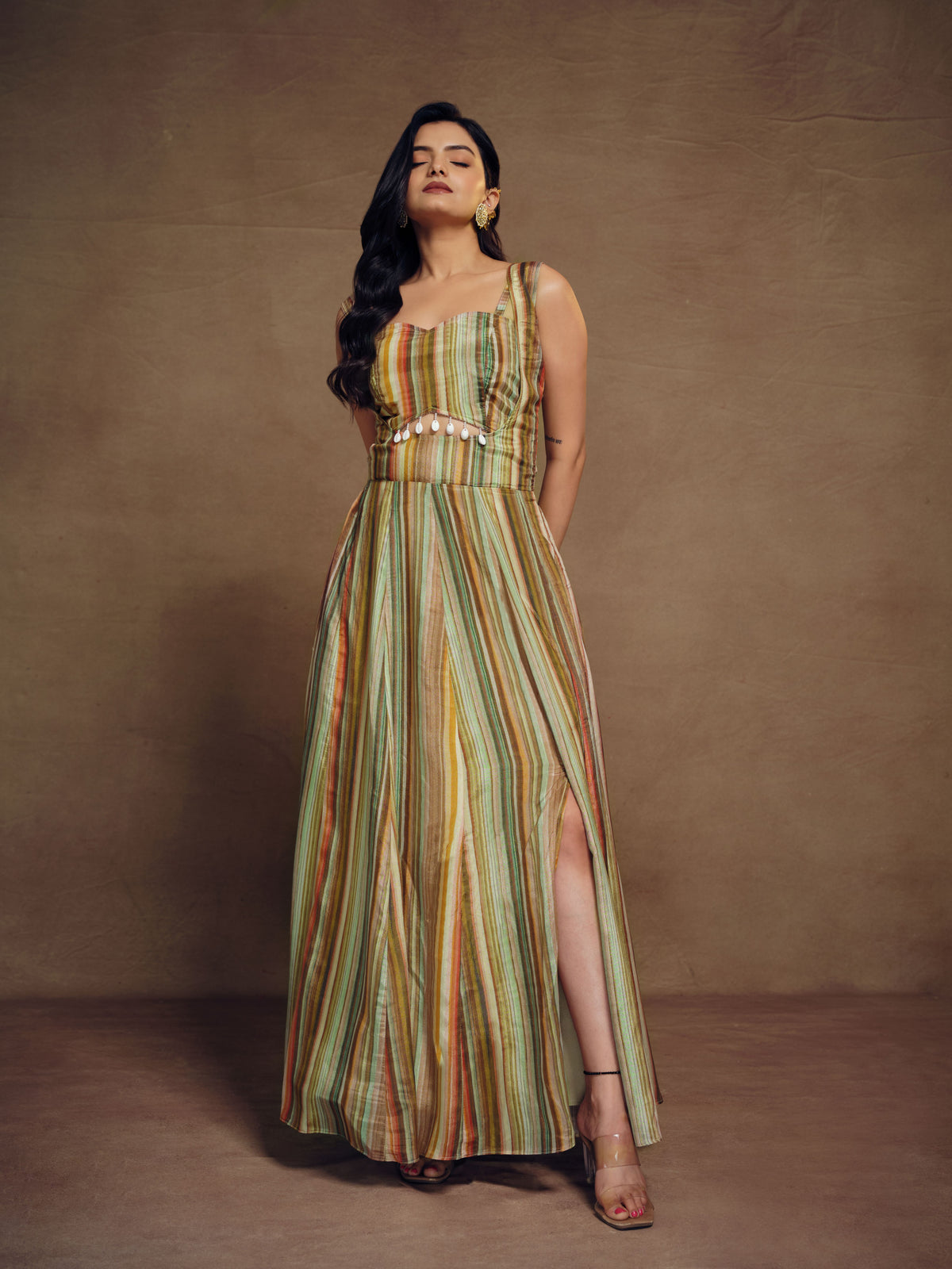 Premium Silk Digital Printed Gown With Georgette Dupatta