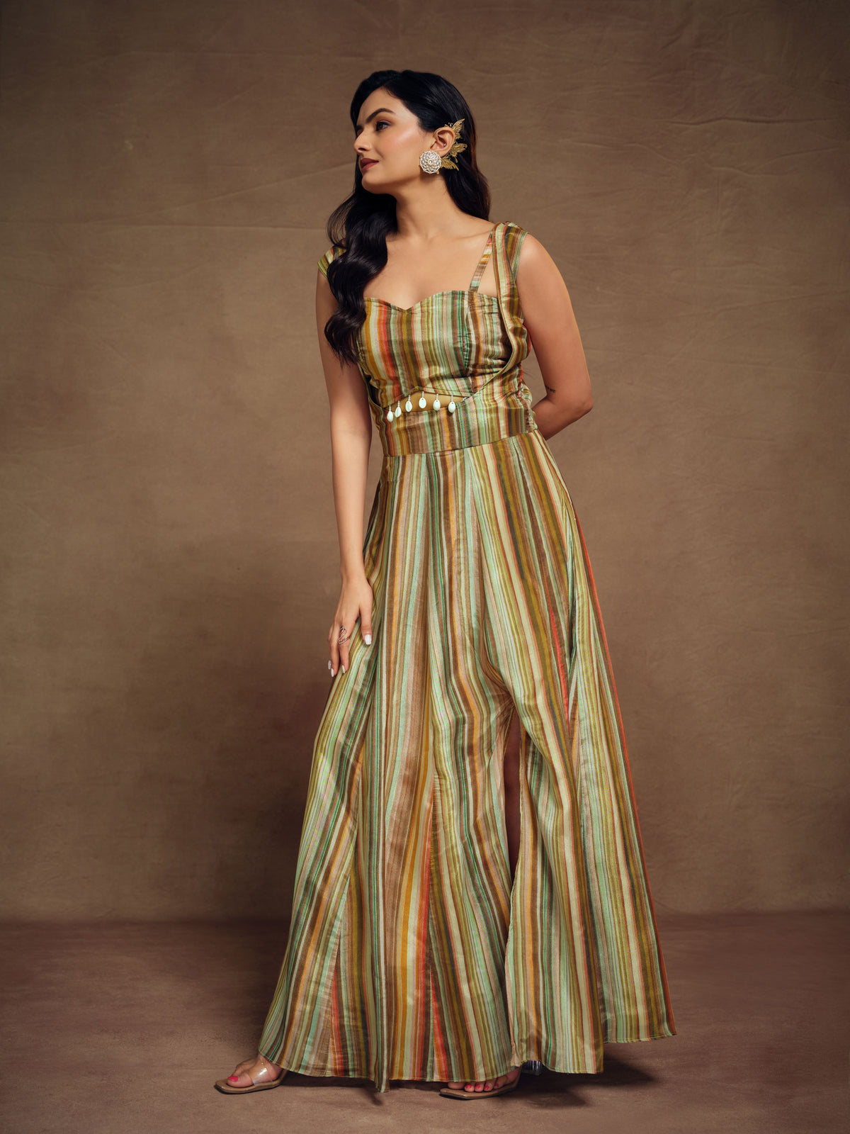 Premium Silk Digital Printed Gown With Georgette Dupatta