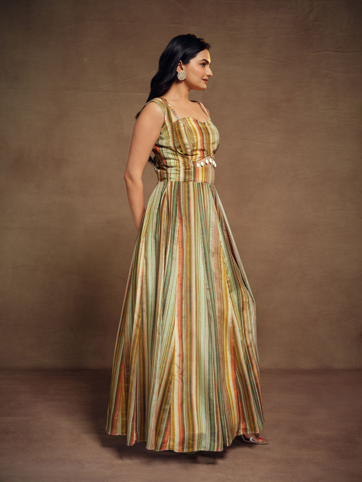 Premium Silk Digital Printed Gown With Georgette Dupatta
