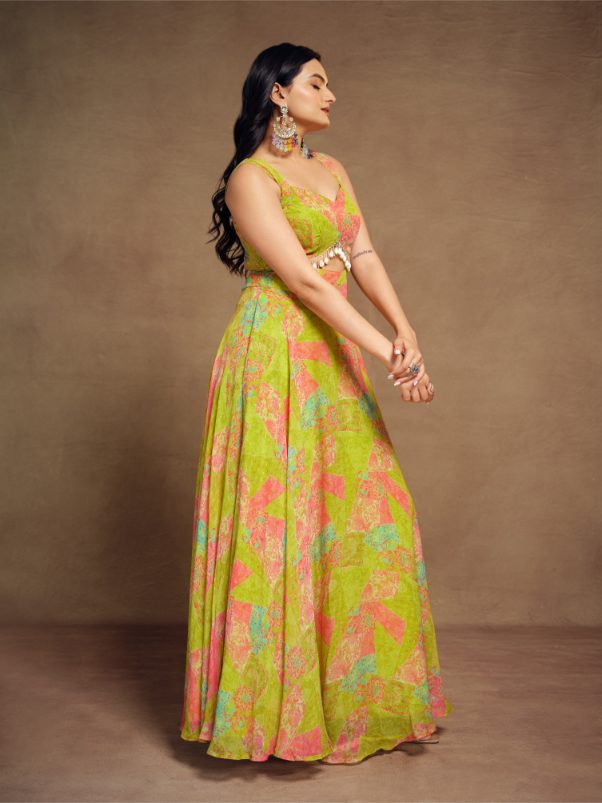 Premium Faux Georgette Digital Printed Party Wear Gown