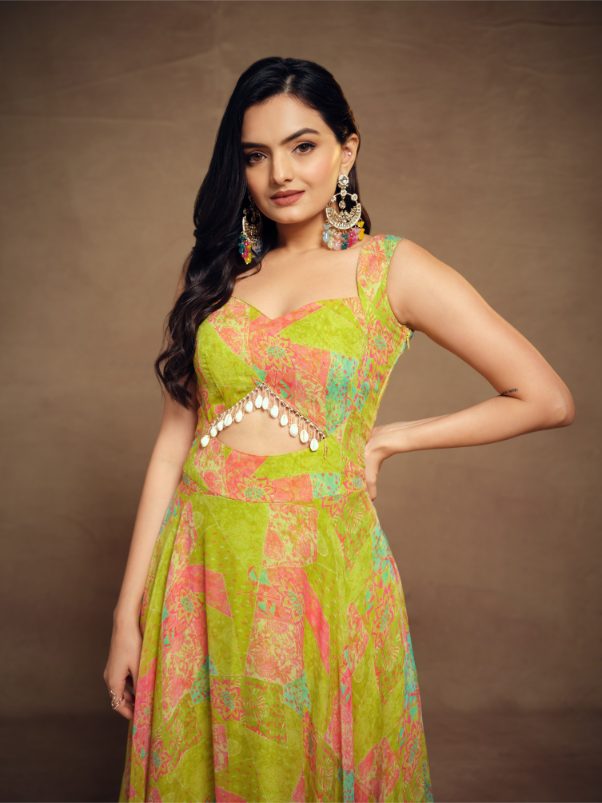 Premium Faux Georgette Digital Printed Party Wear Gown