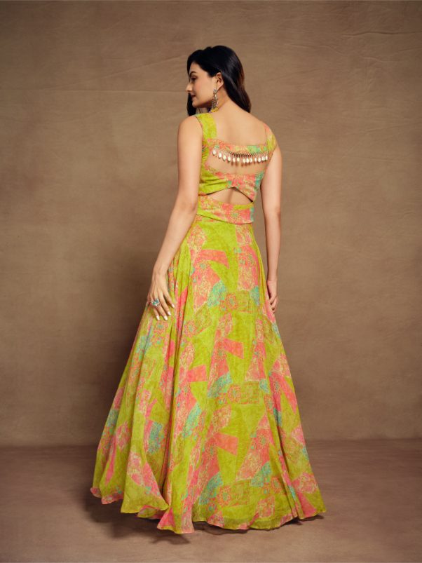 Premium Faux Georgette Digital Printed Party Wear Gown
