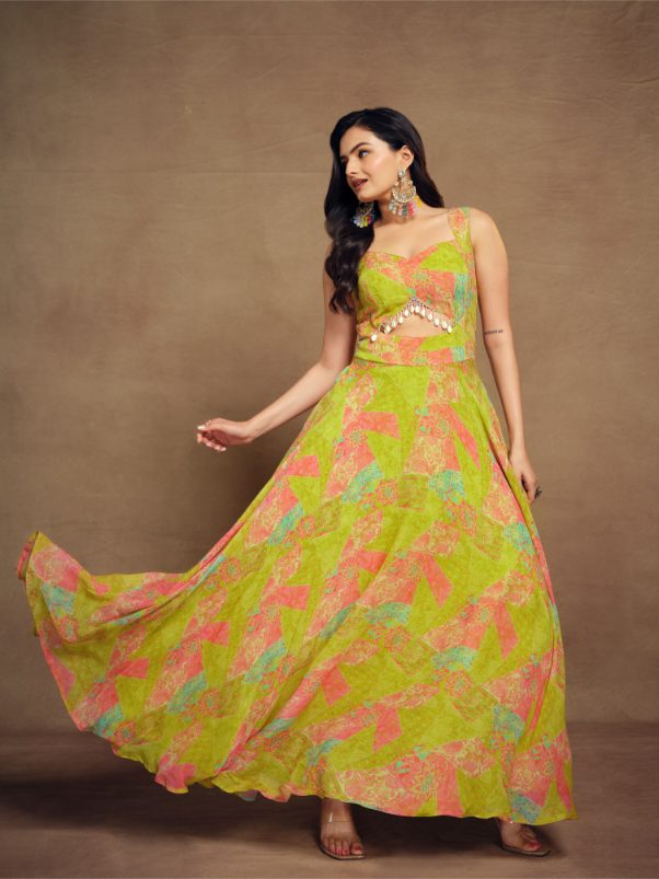 Premium Faux Georgette Digital Printed Party Wear Gown