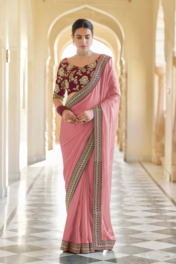 Designer Rangoli Silk Festive Saree with Cording & Double Sequins Embroidery