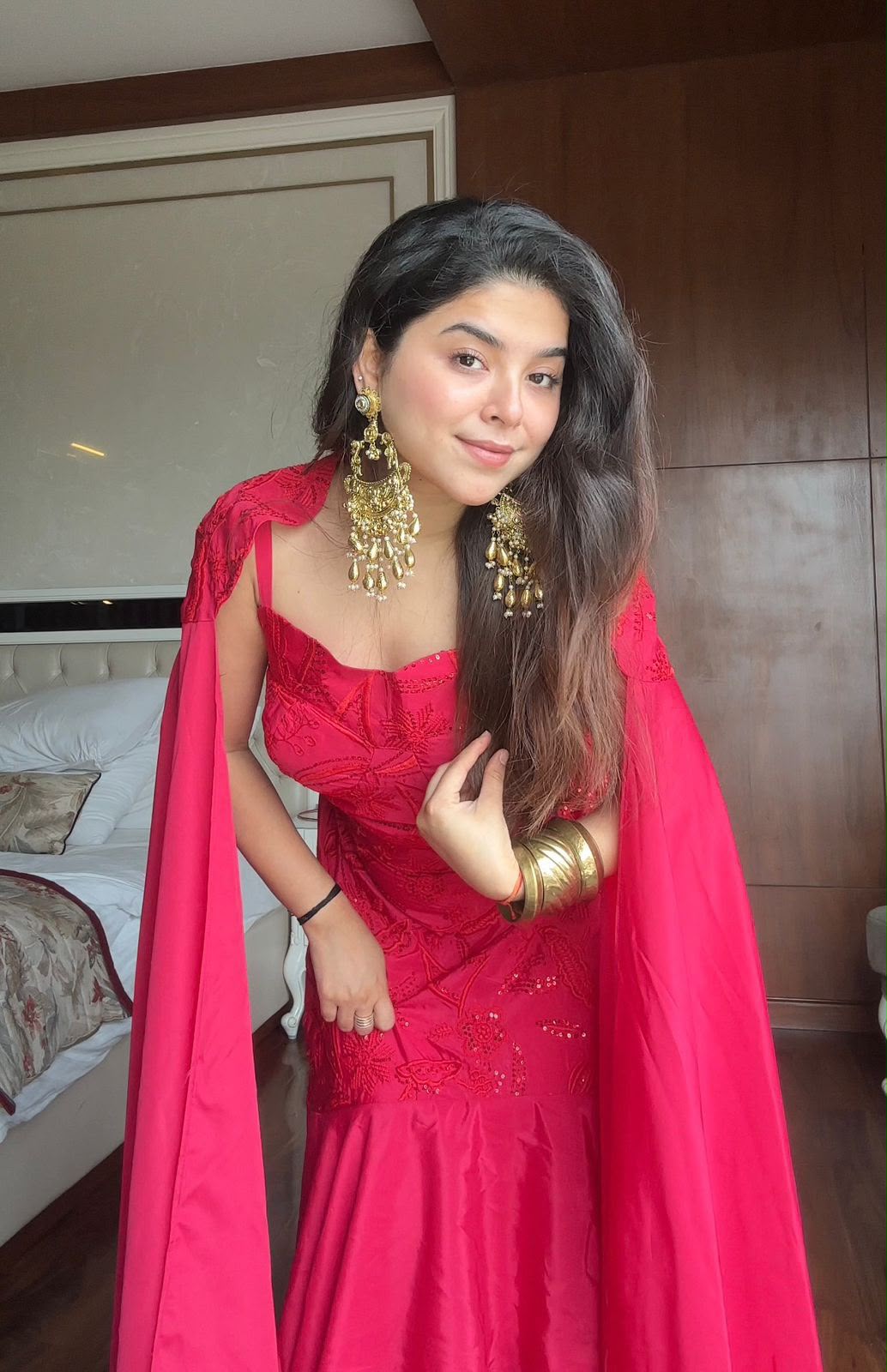 REAL MODLING OF RUFFLED LAYERED LEHENGA