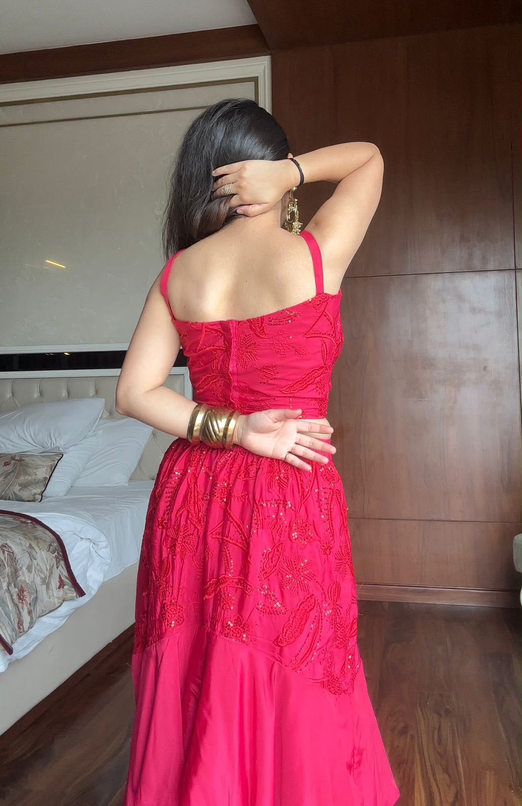 REAL MODLING OF RUFFLED LAYERED LEHENGA