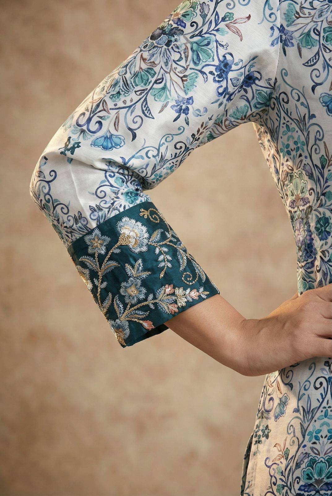 Elegant Digital Print Modal Satin Top Pant Set
