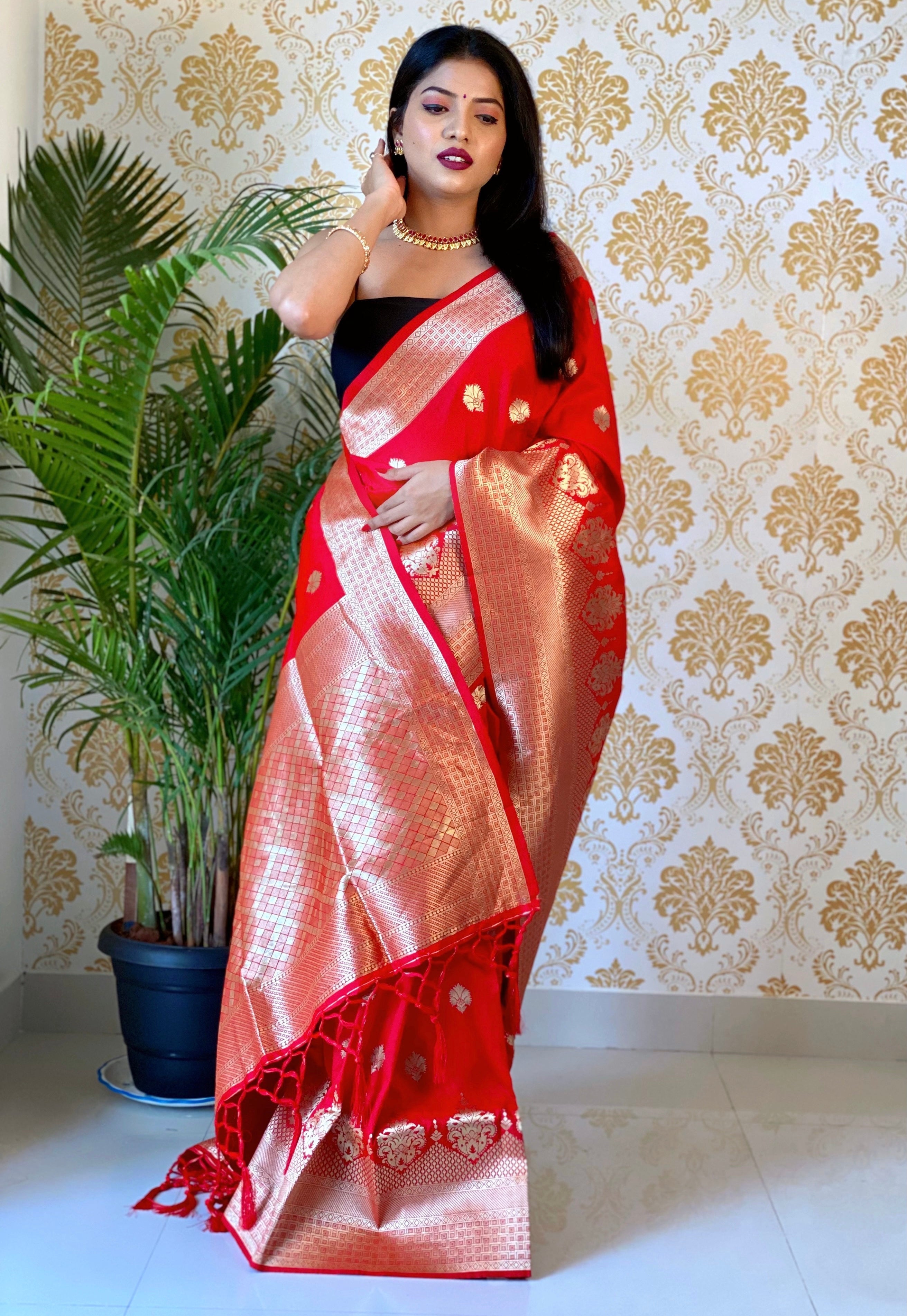 Pure Banarasi Silk With Zari Weaving