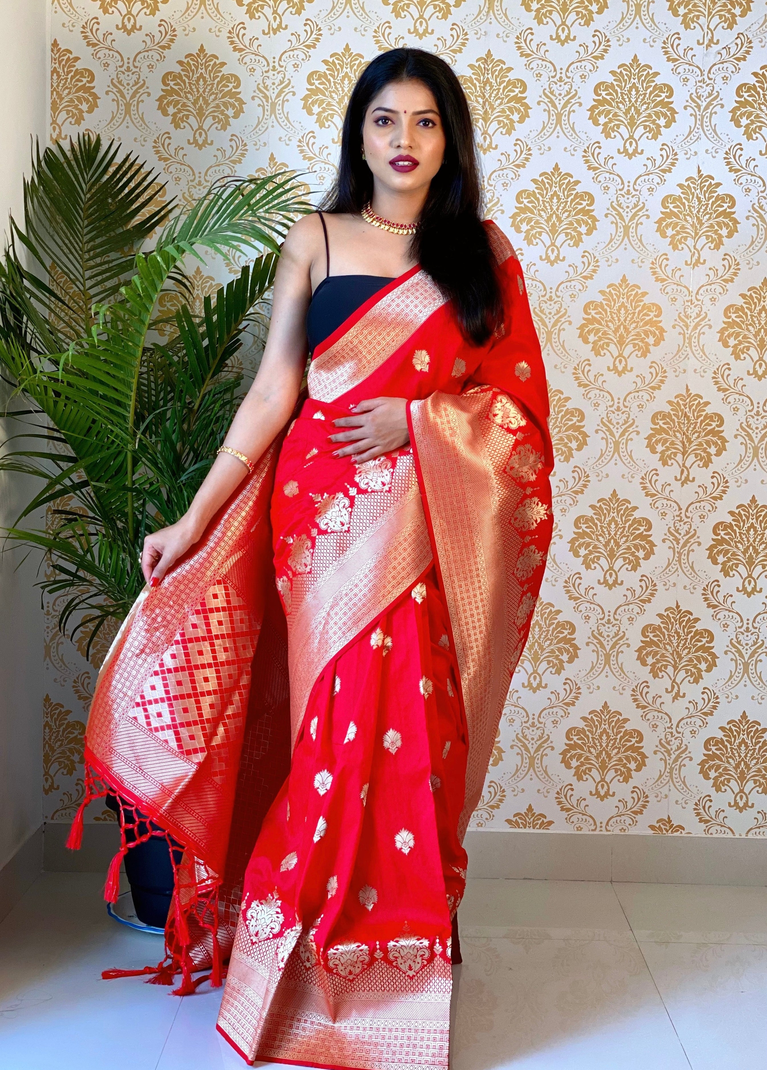 Pure Banarasi Silk With Zari Weaving