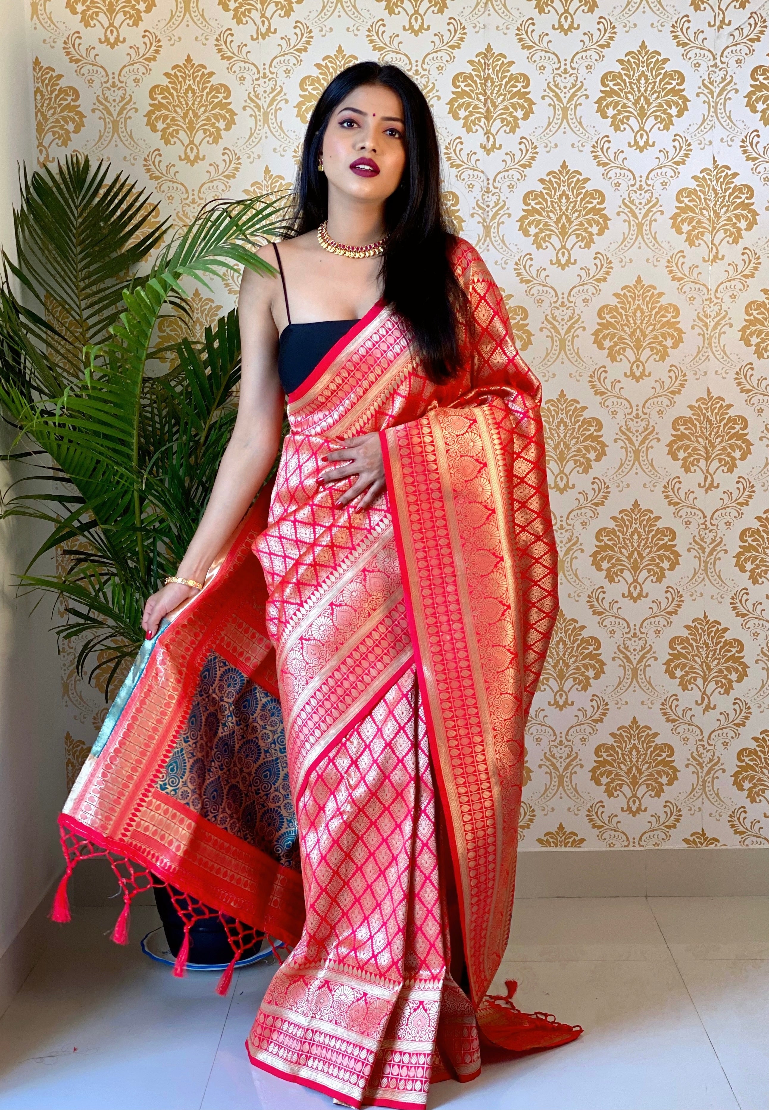 Pure Banarasi Silk With Zari Weaving
